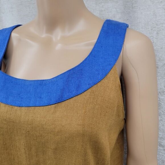Tobria Vintage Linen Boho Eathy Tank Top Sleeveless Blouse Women's Size 10 - Picture 2 of 10